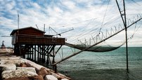 Ein Trabucco - eine Angelmaschine typisch für die nördliche Adria südlich von Venedig