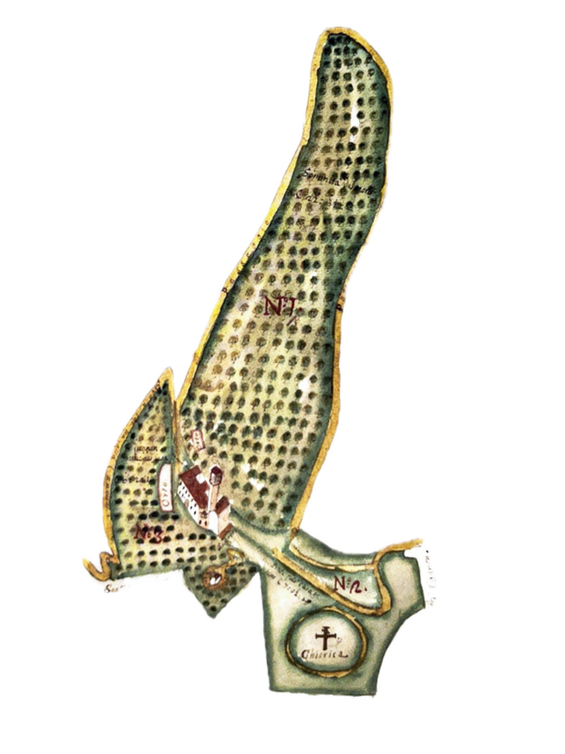 Plan of the Olivetan monastery from an old codex.